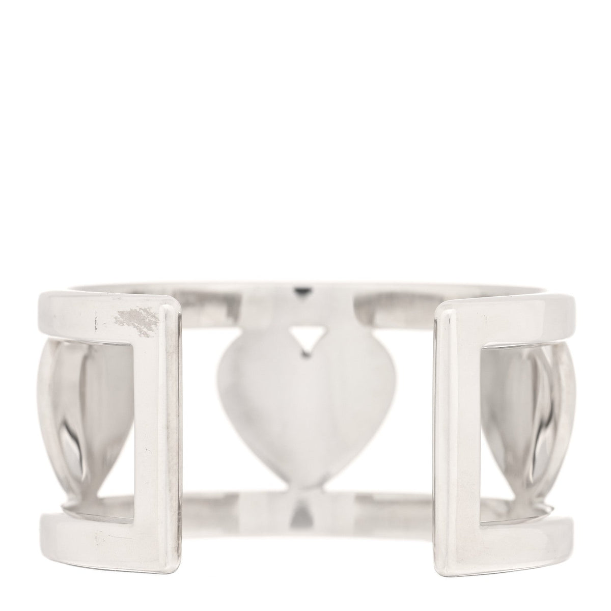 Sterling Silver Stencil Heart Cuff Bracelet