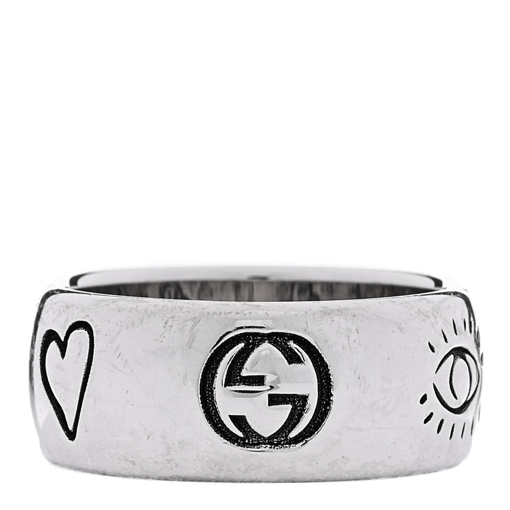 Sterling Silver Wide Blind for Love Band Ring 60 9
