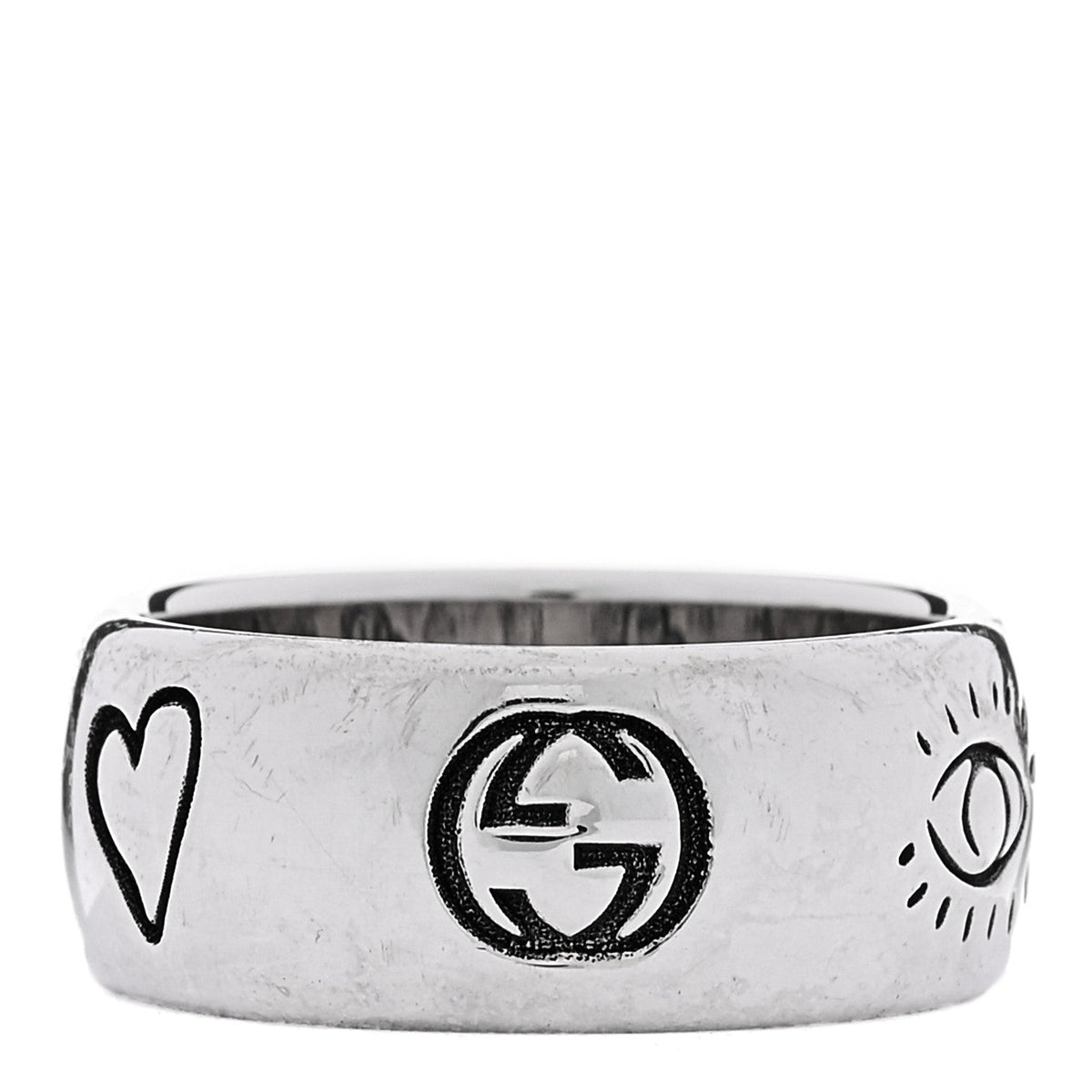 Sterling Silver Wide Blind for Love Band Ring 60 9
