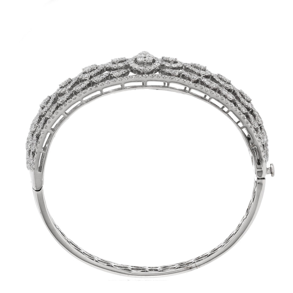 18K White Gold Diamond 10.80ctw Bangle Bracelet