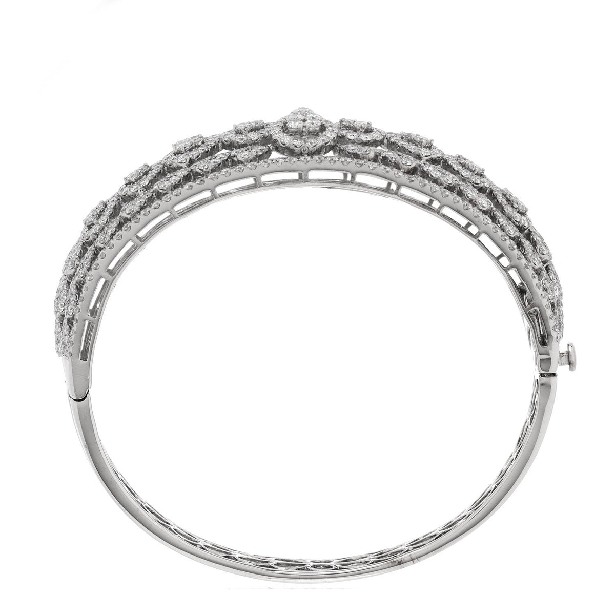 18K White Gold Diamond 10.80ctw Bangle Bracelet
