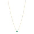 18K Yellow Gold Emerald Heart Necklace
