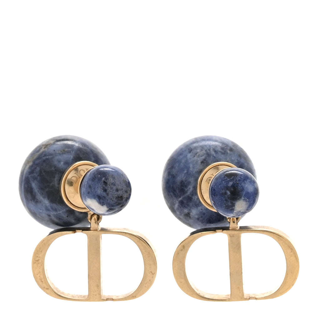Marble CD Tribal Earrings Blue