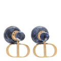 Marble CD Tribal Earrings Blue
