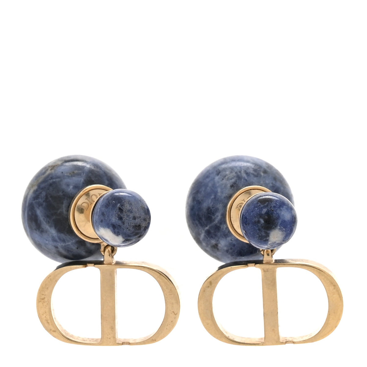 Marble CD Tribal Earrings Blue