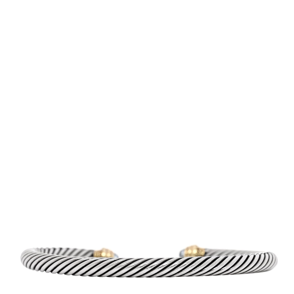 Sterling Silver 14K Yellow Gold Prasiolite 5mm Cable Classics Petite Color Bracelet