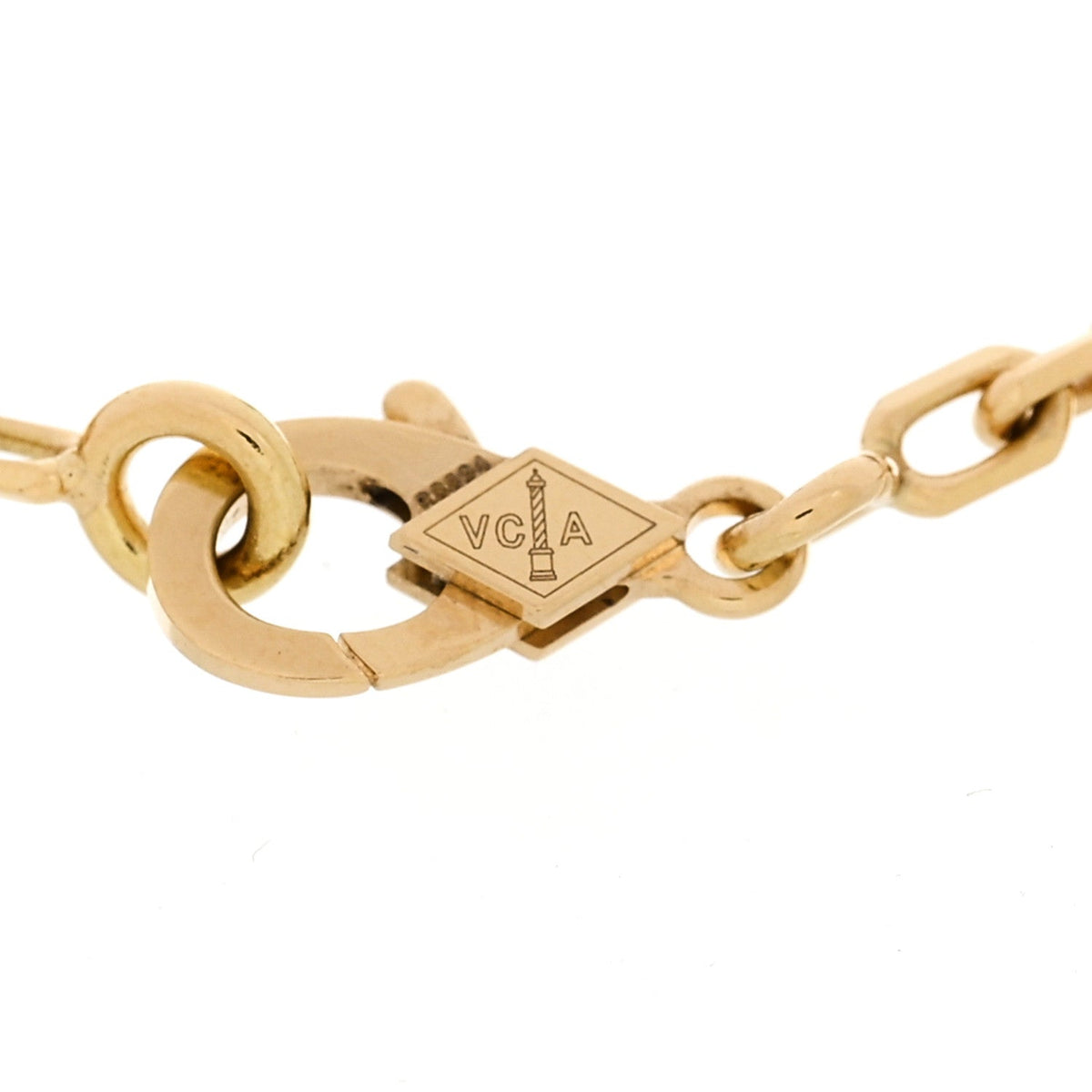 VAN CLEEF &amp; ARPELS 18K Yellow Gold Mother of Pearl 5 Motifs Vintage Alhambra Bracelet
