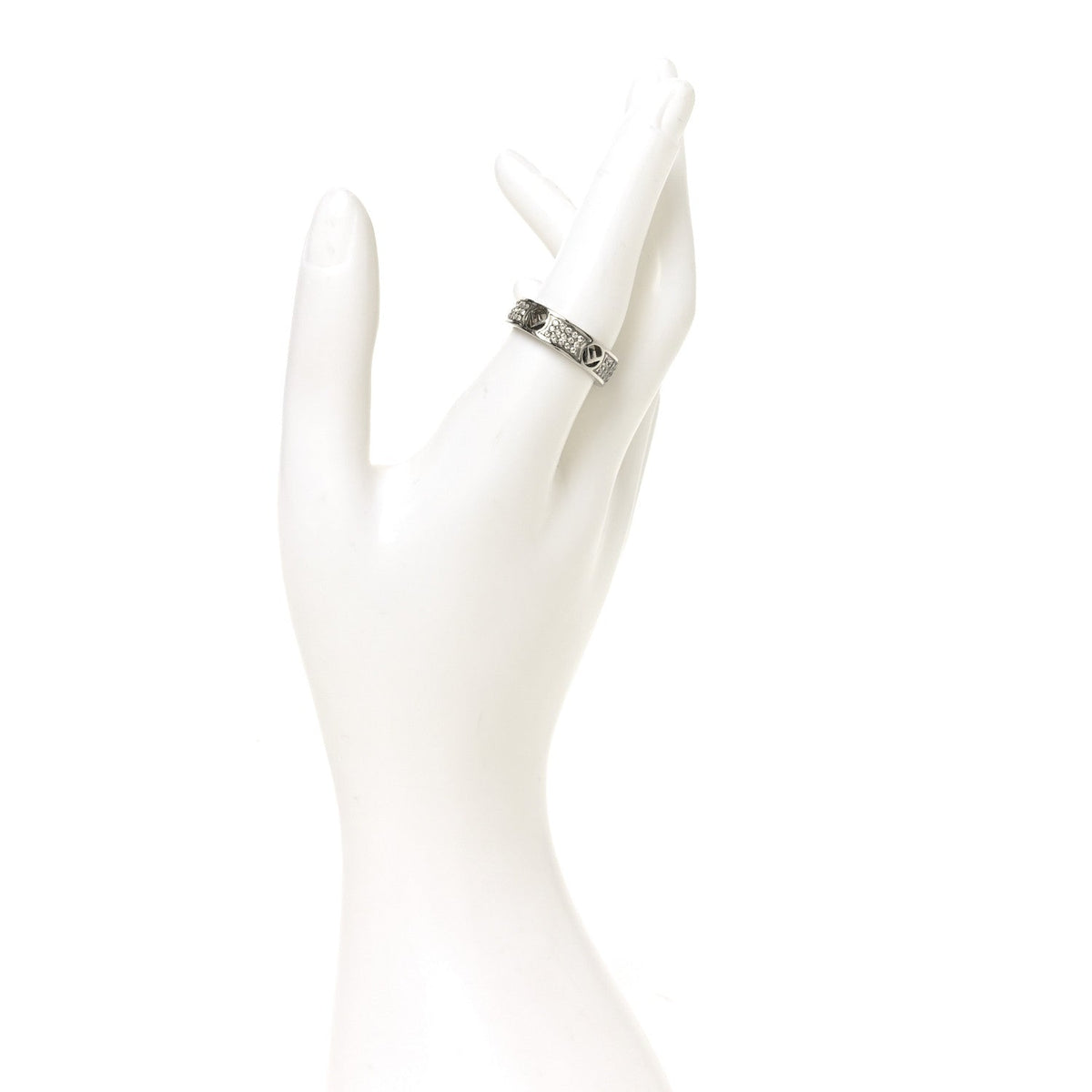 Metal Crystal F is Fendi Ring L Silver