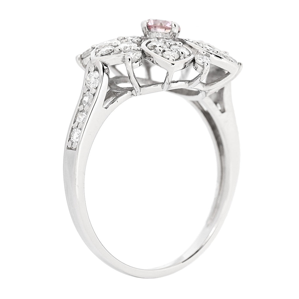 Platinum Diamond Pink Diamond .19ctw Flower Ring  53 6.25