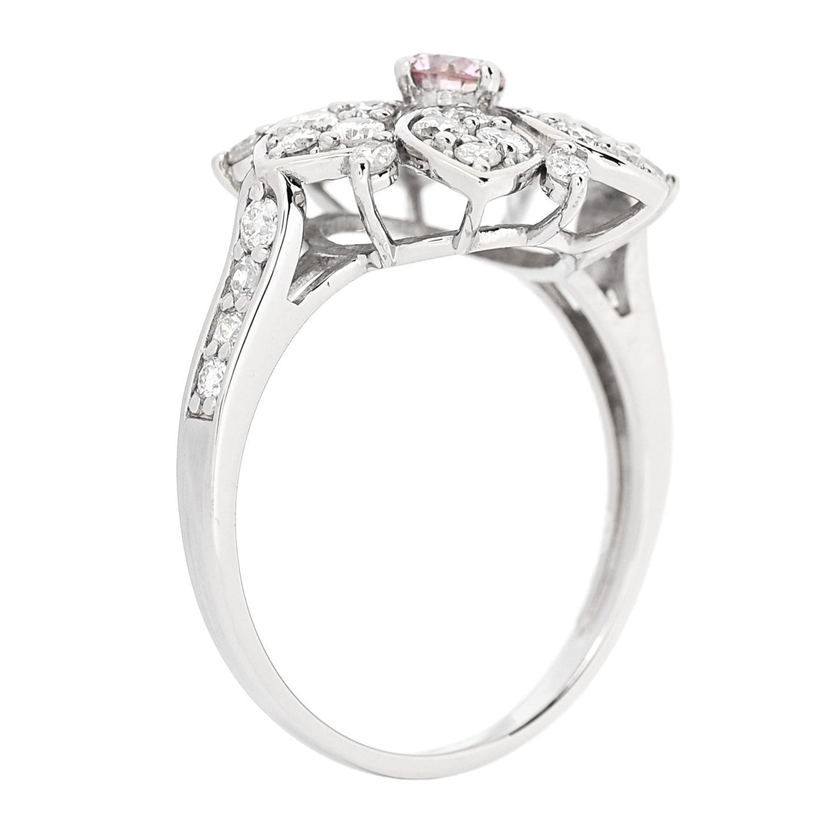 Platinum Diamond Pink Diamond .19ctw Flower Ring  53 6.25