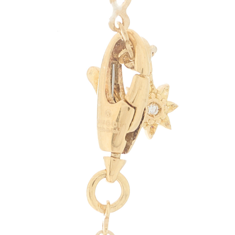 18K Yellow Gold Diamond Flora Necklace