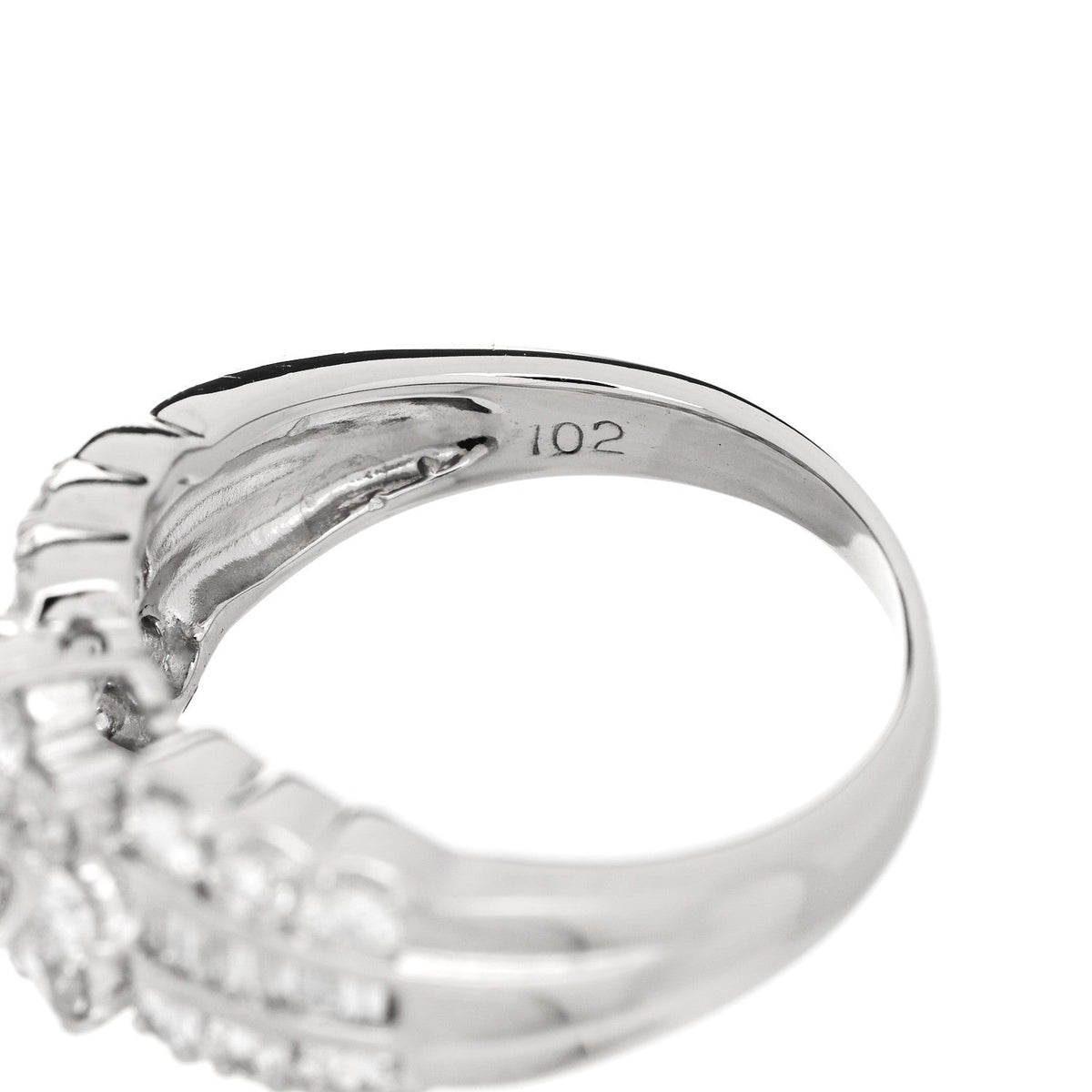 Platinum Diamond 1.02ctw Flower Ring 50 5.25