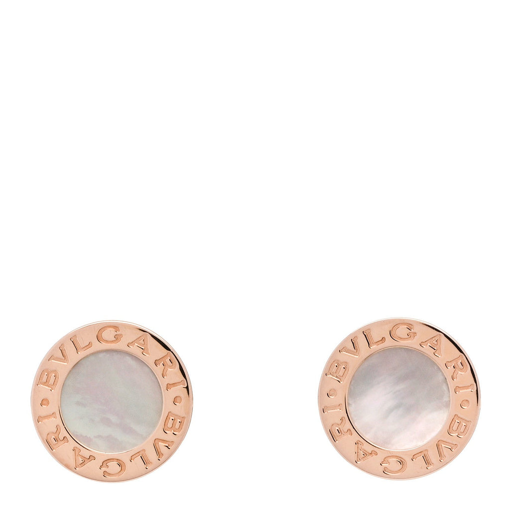 18K Rose Gold Mother of Pearl BVLGARI BVLGARI Stud Earrings