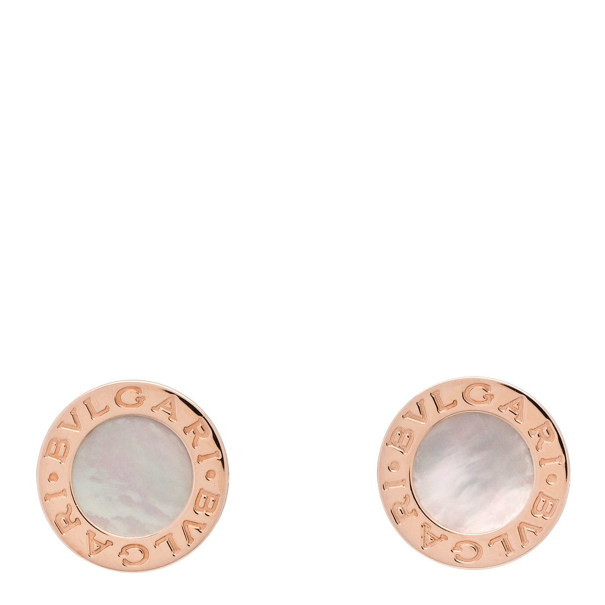 18K Rose Gold Mother of Pearl BVLGARI BVLGARI Stud Earrings