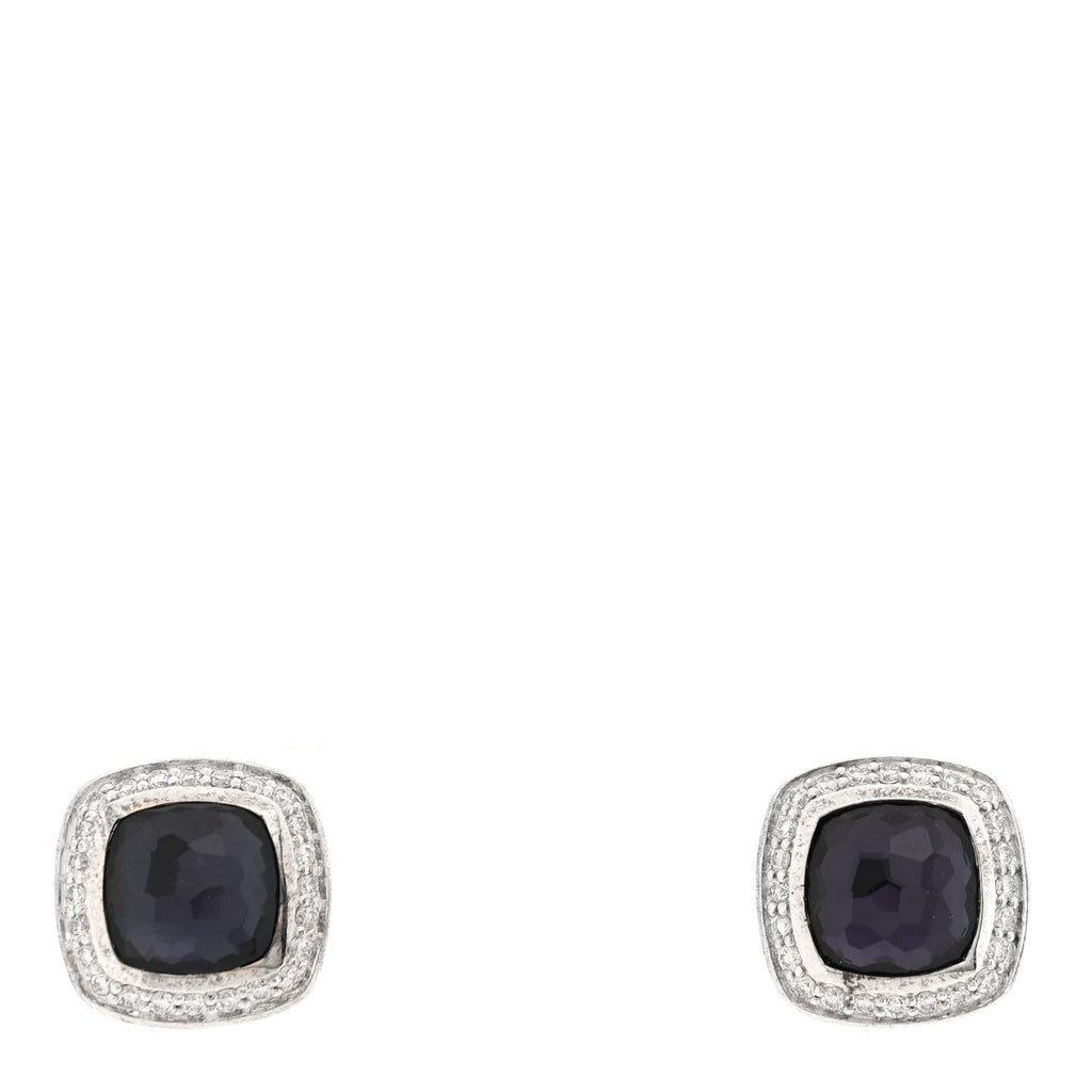 Sterling Silver Diamond Black Orchid 7mm Petite Albion Earrings