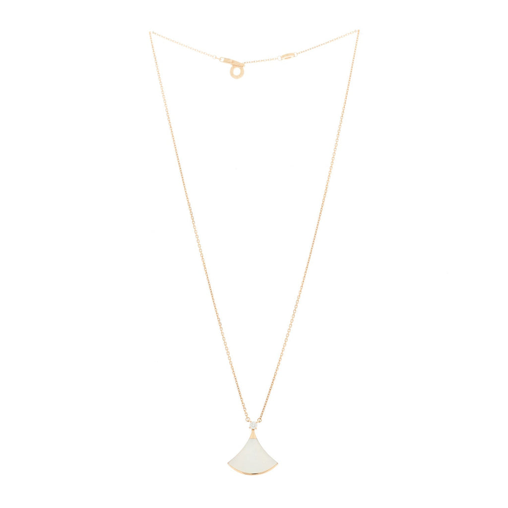 18K Rose Gold Diamond Mother of Pearl Divas' Dream Pendant Necklace