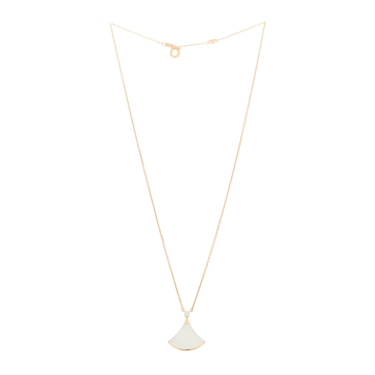 18K Rose Gold Diamond Mother of Pearl Divas' Dream Pendant Necklace