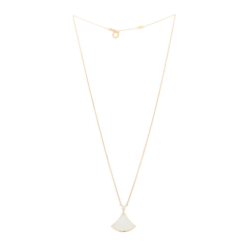 18K Rose Gold Diamond Mother of Pearl Divas' Dream Pendant Necklace