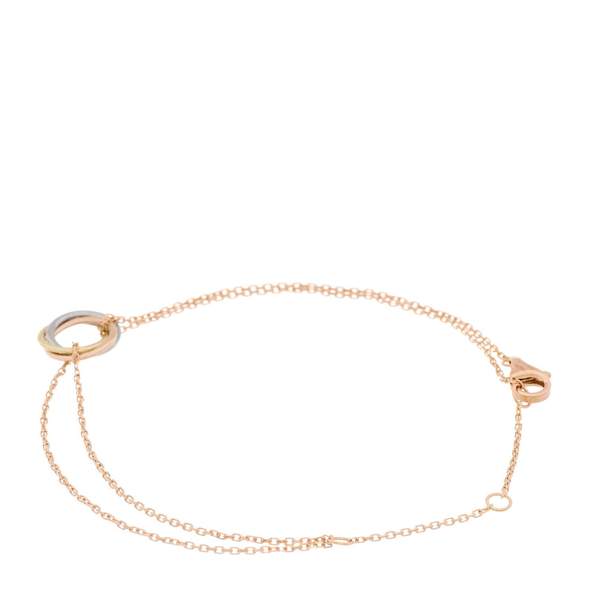 18K Pink Yellow White Gold Trinity Bracelet