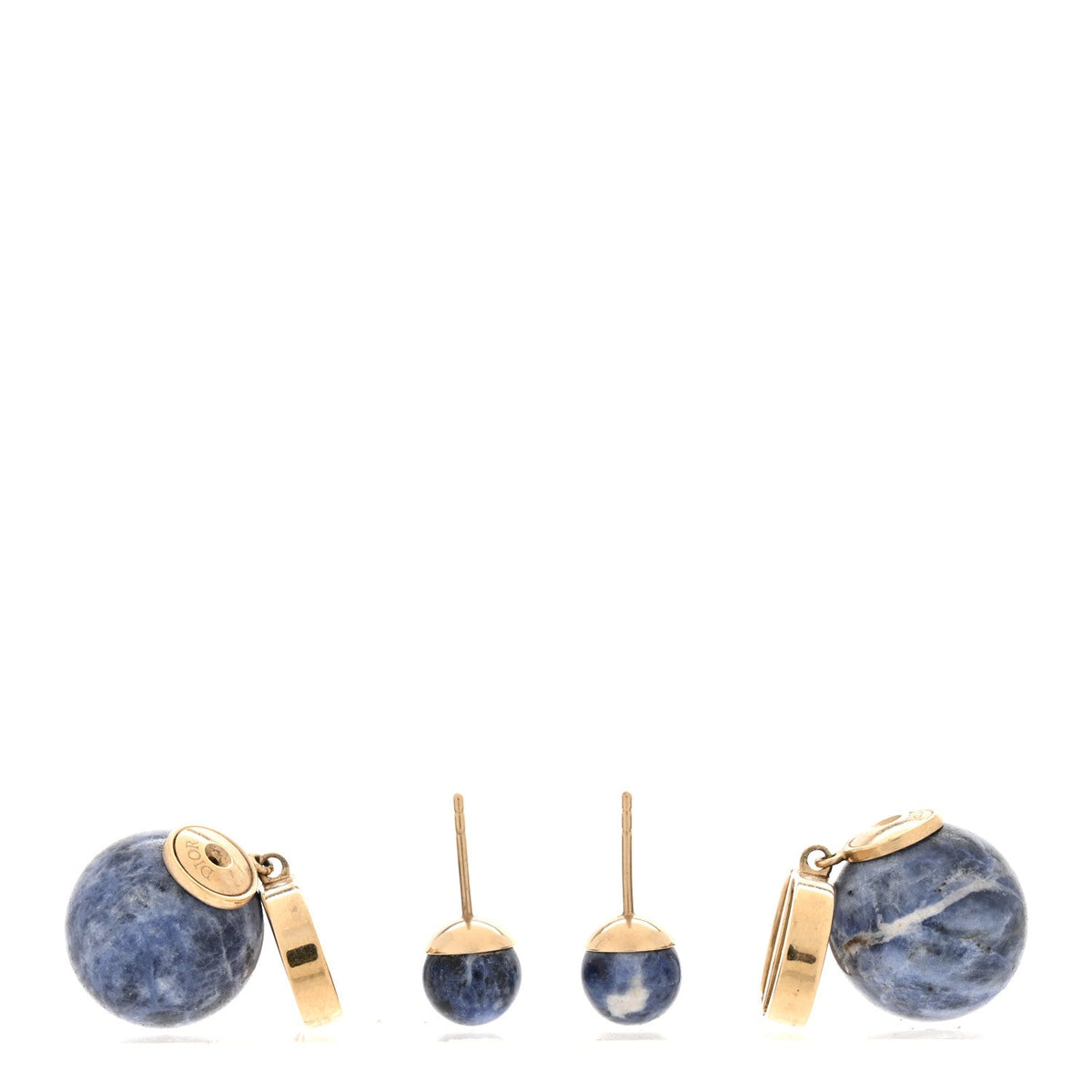 Marble CD Tribal Earrings Blue