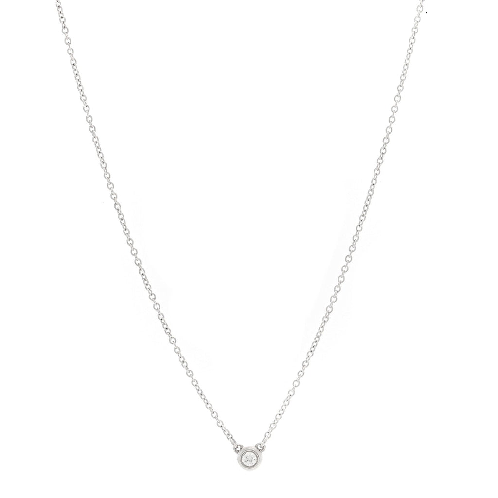 Sterling Silver Diamond .10ct Elsa Peretti Diamonds by the Yard Pendant Necklace