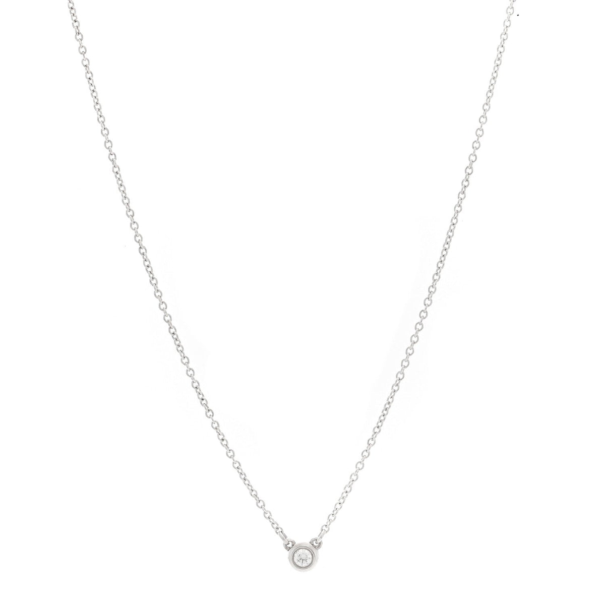 Sterling Silver Diamond .10ct Elsa Peretti Diamonds by the Yard Pendant Necklace