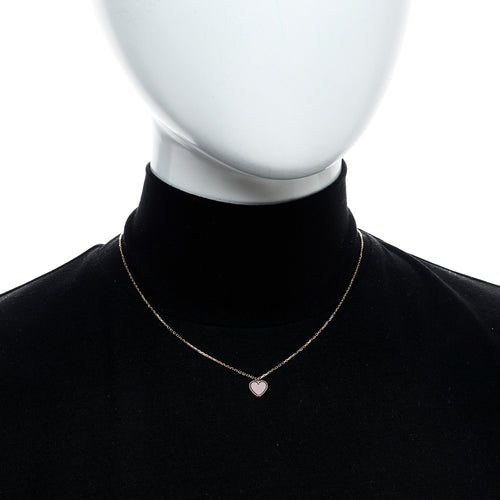18k Rose Gold Carnelian Sweet Alhambra Heart Pendant Necklace