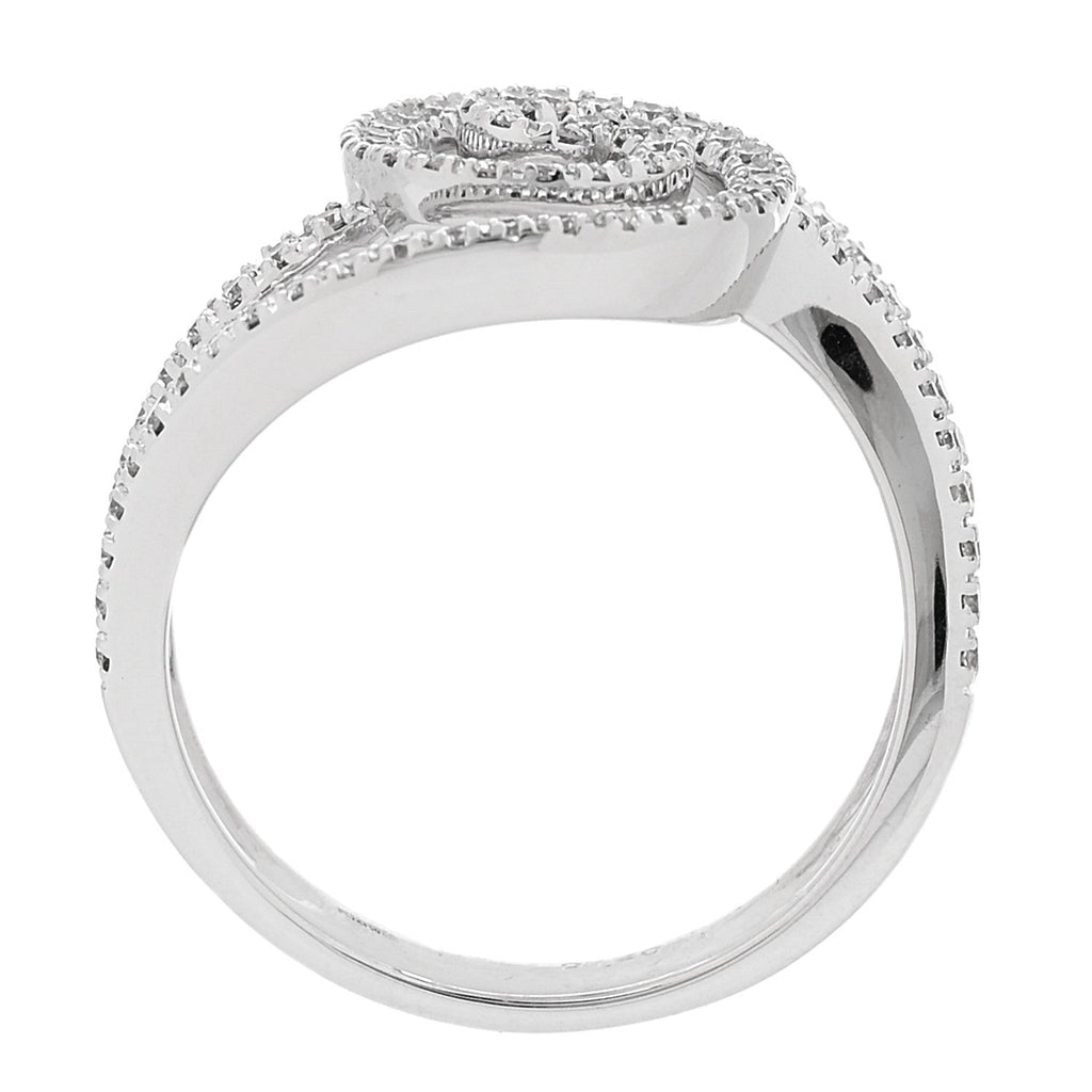 18K White Gold Diamond 1.20ctw Swirl Ring  61 9.5
