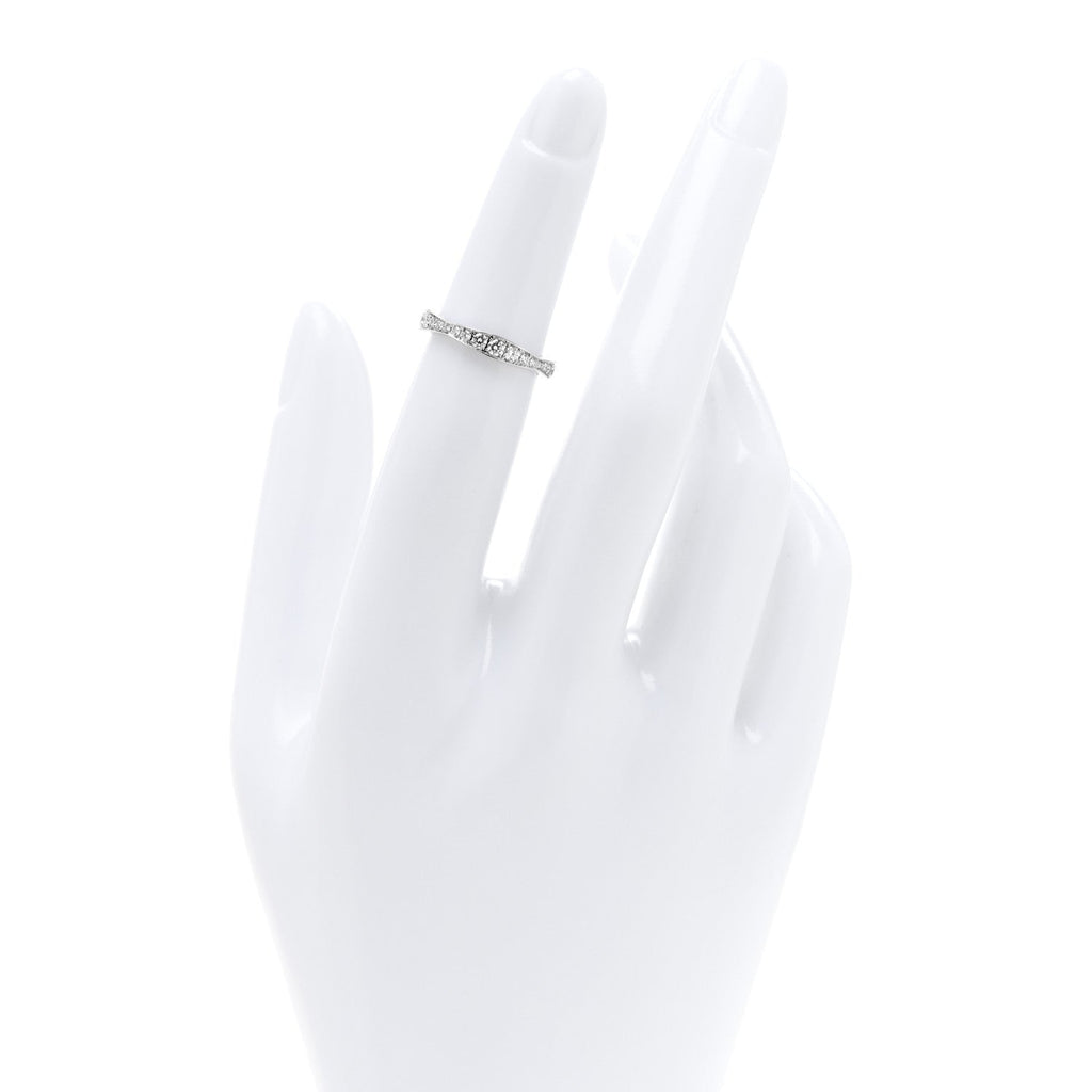 Platinum Diamond Pave Wave Band Ring 47 4