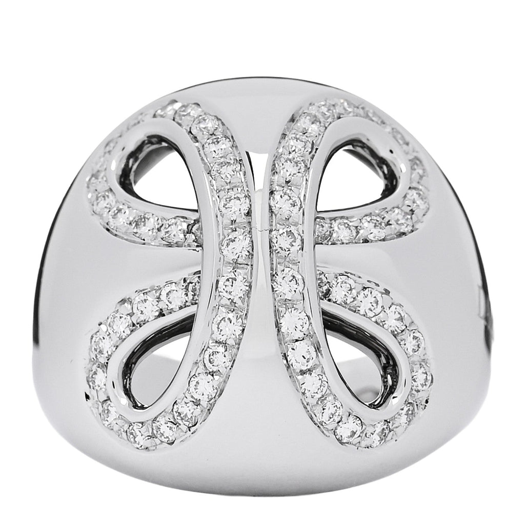 18K White Gold Diamond Infinity Dome Ring 55 7.25