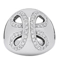 18K White Gold Diamond Infinity Dome Ring 55 7.25