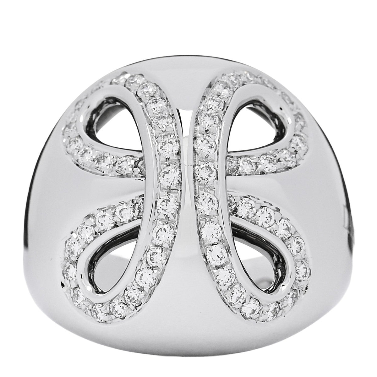 18K White Gold Diamond Infinity Dome Ring 55 7.25