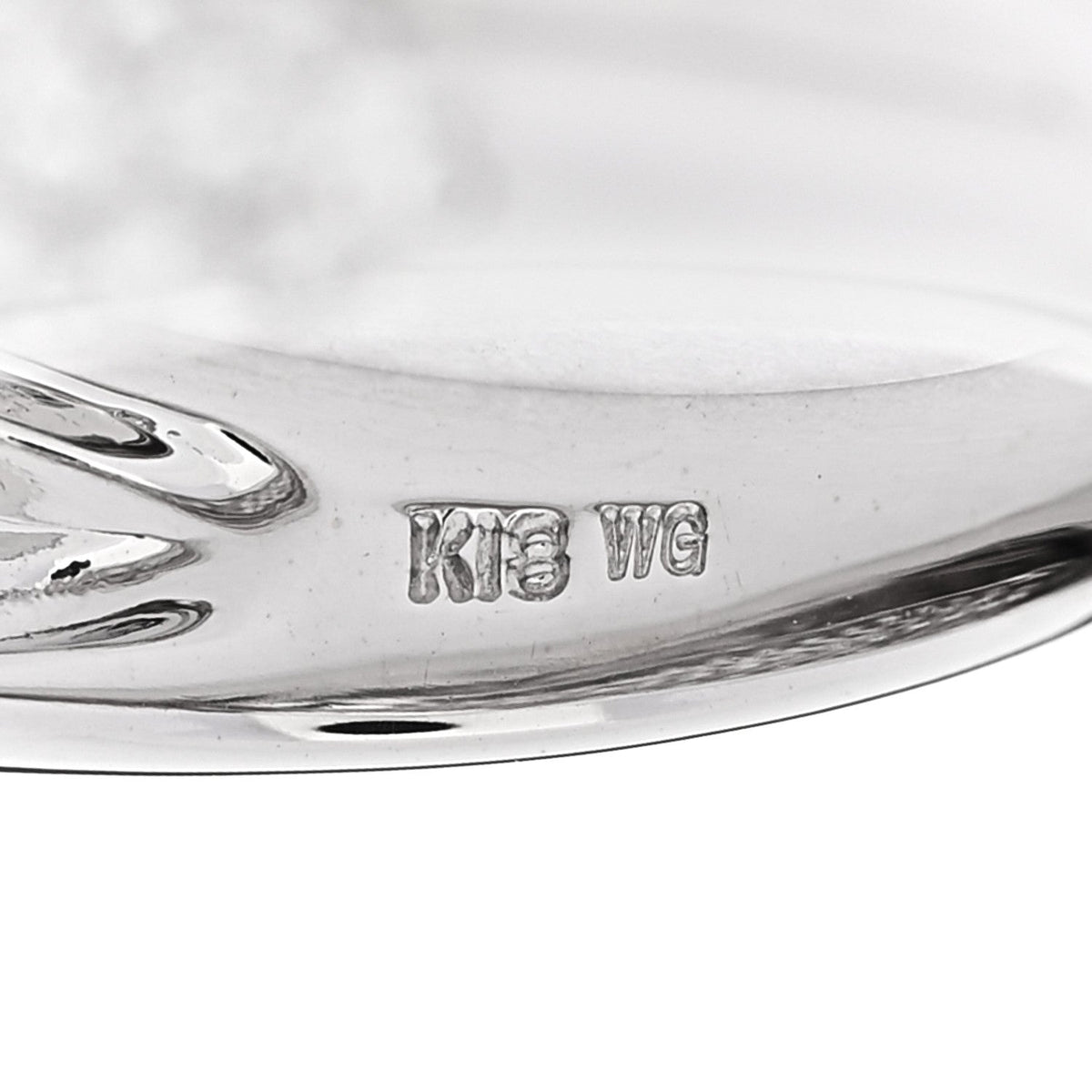 18K White Gold Diamond 1.00ctw Two Band Ring 51 5.75