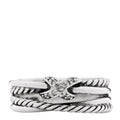 Sterling Silver Diamond X Crossover Ring 55 7.25