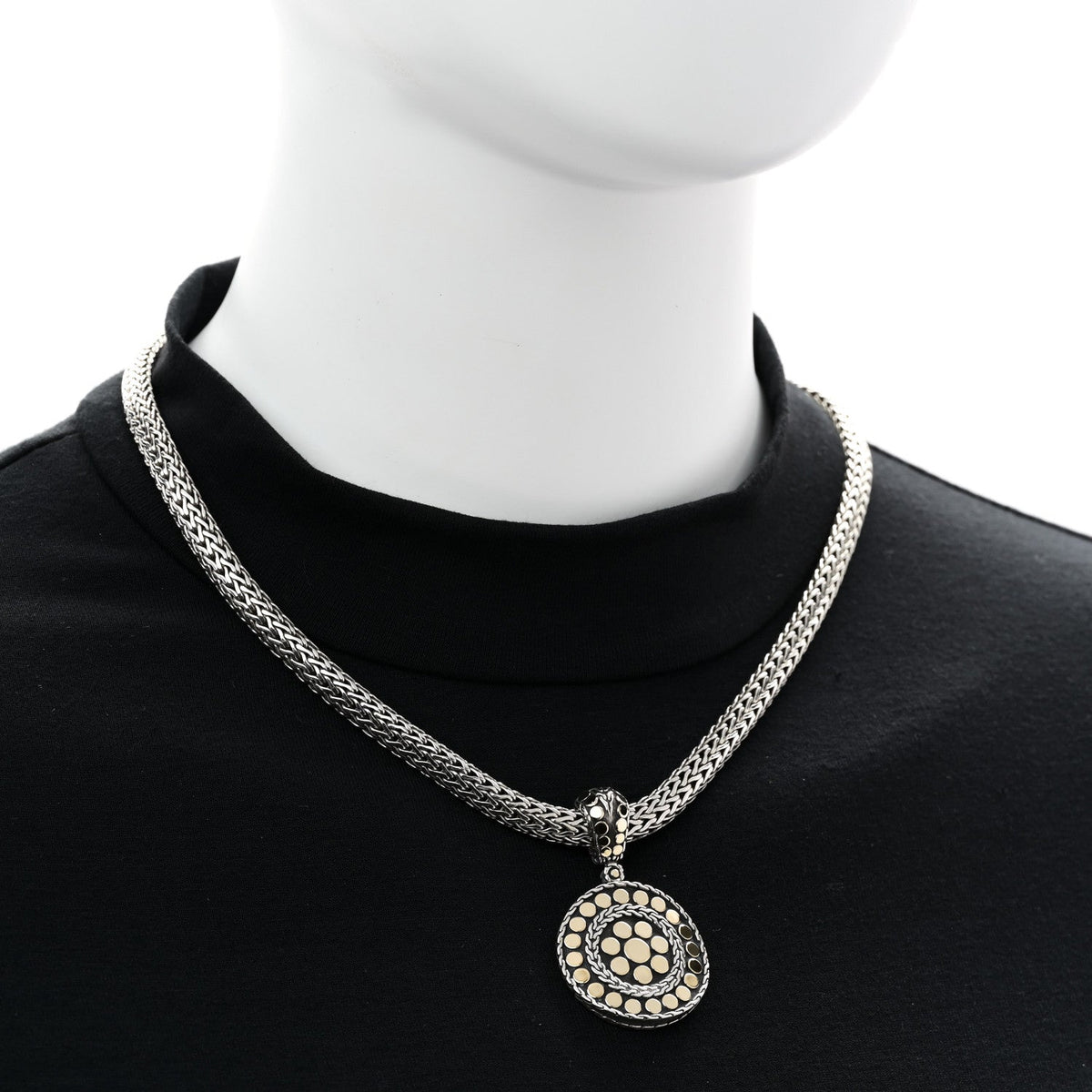 Sterling Silver 18K Yellow Gold Dot Enhancer Pendant Necklace