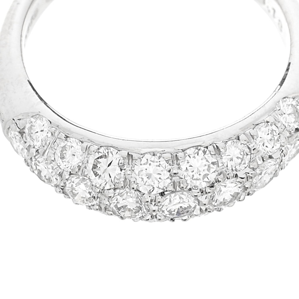 Platinum Diamond 1.18ctw Three Row Dome Band Ring  52 6