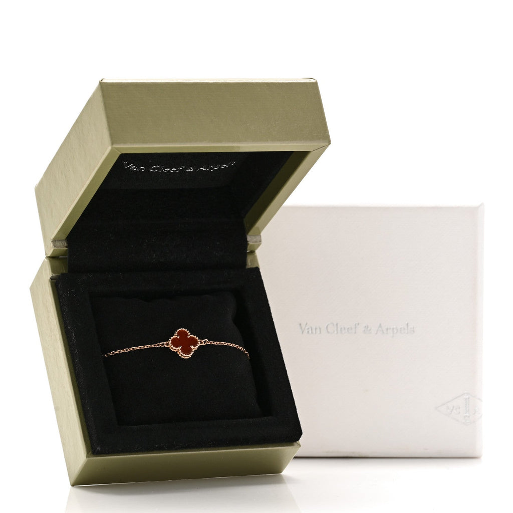 18K Rose Gold Carnelian Sweet Alhambra Bracelet