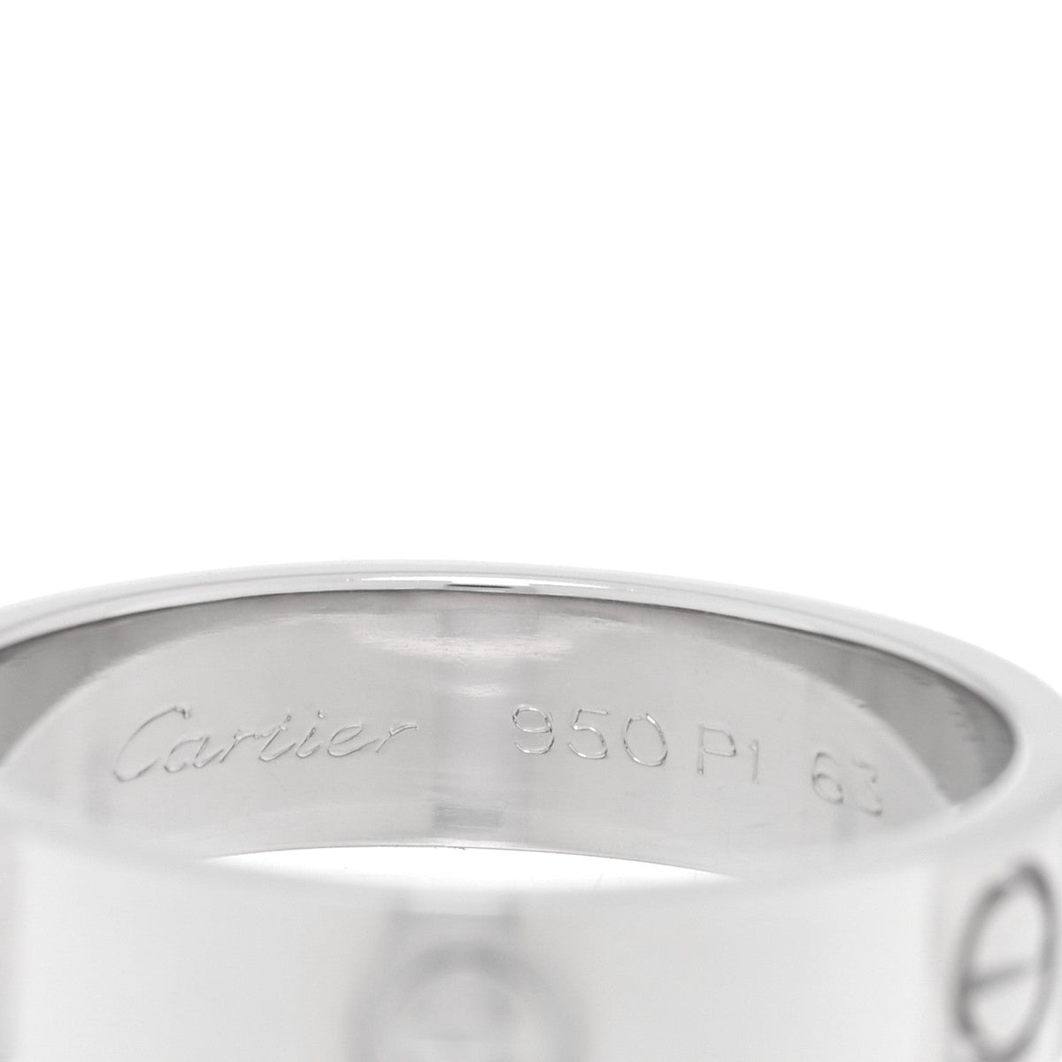 Platinum 5.5mm LOVE Ring 63 10.5
