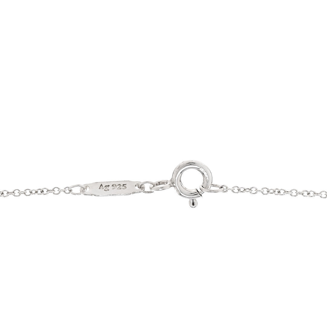 Sterling Silver Enamel Return to Tiffany Double Heart Tag Pendant Necklace Blue