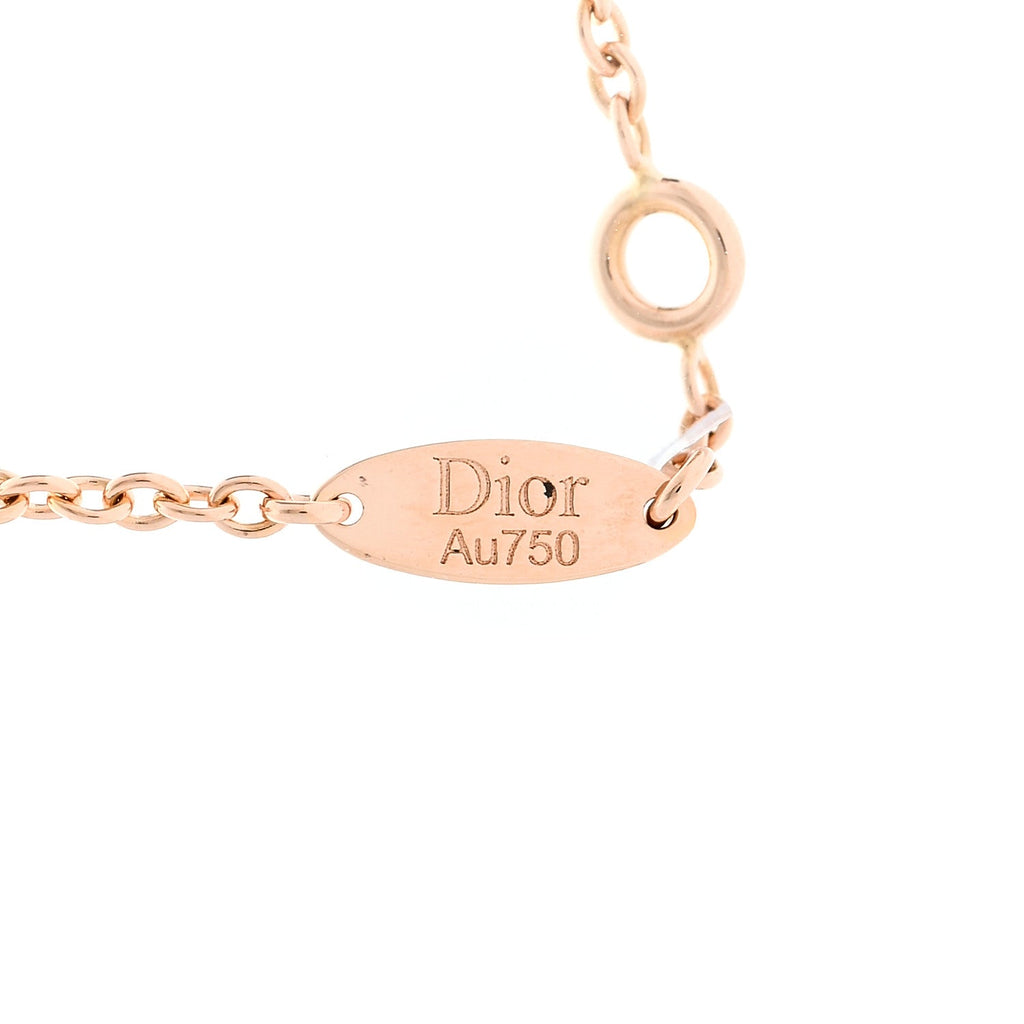 18K Rose Gold Diamond Pink Opal Rose Des Vents Station Necklace