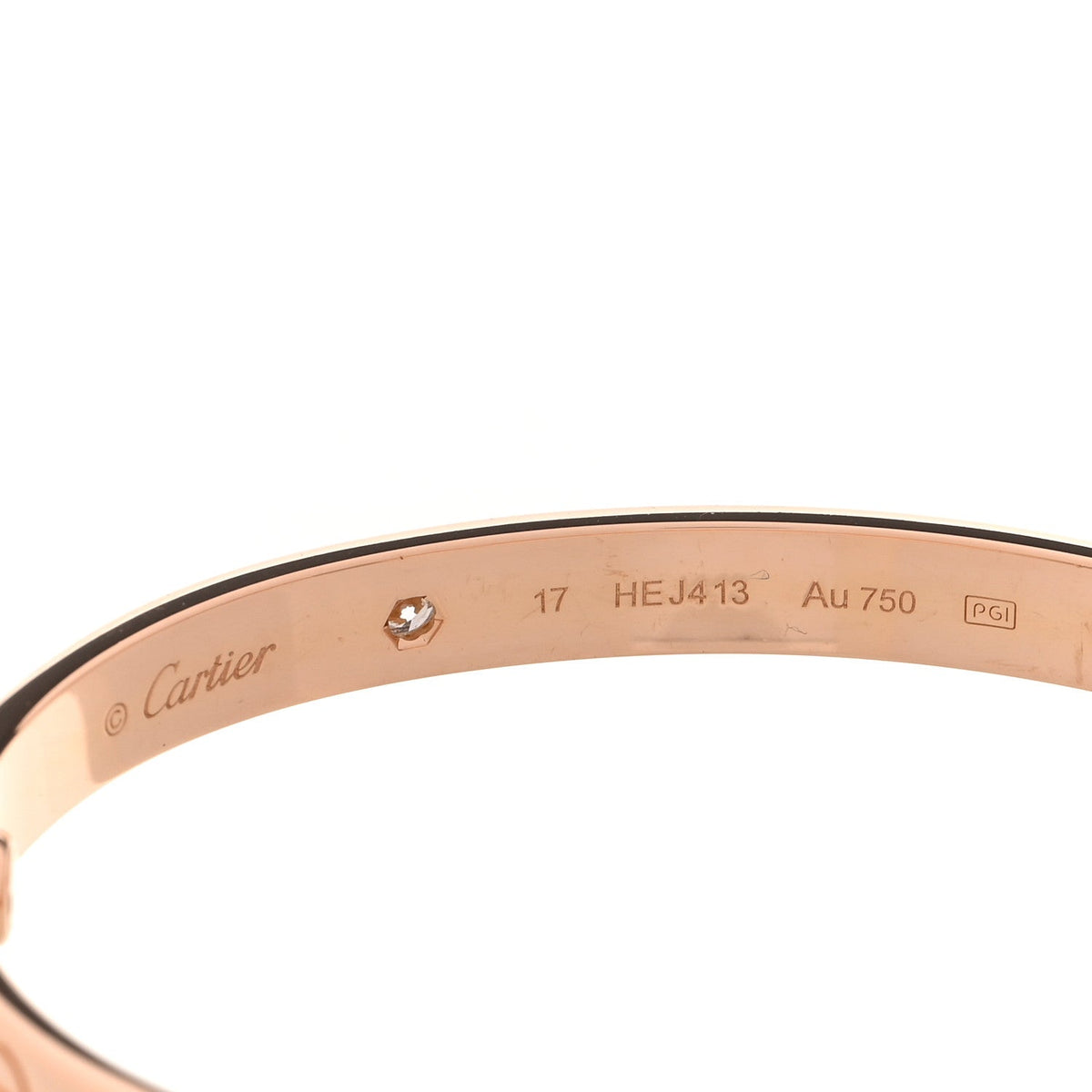 18K Pink Gold 4 Diamond LOVE Bracelet 17