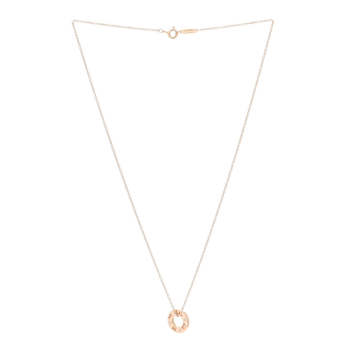 18K Rose Gold Diamond Atlas Pierced Pendant Necklace