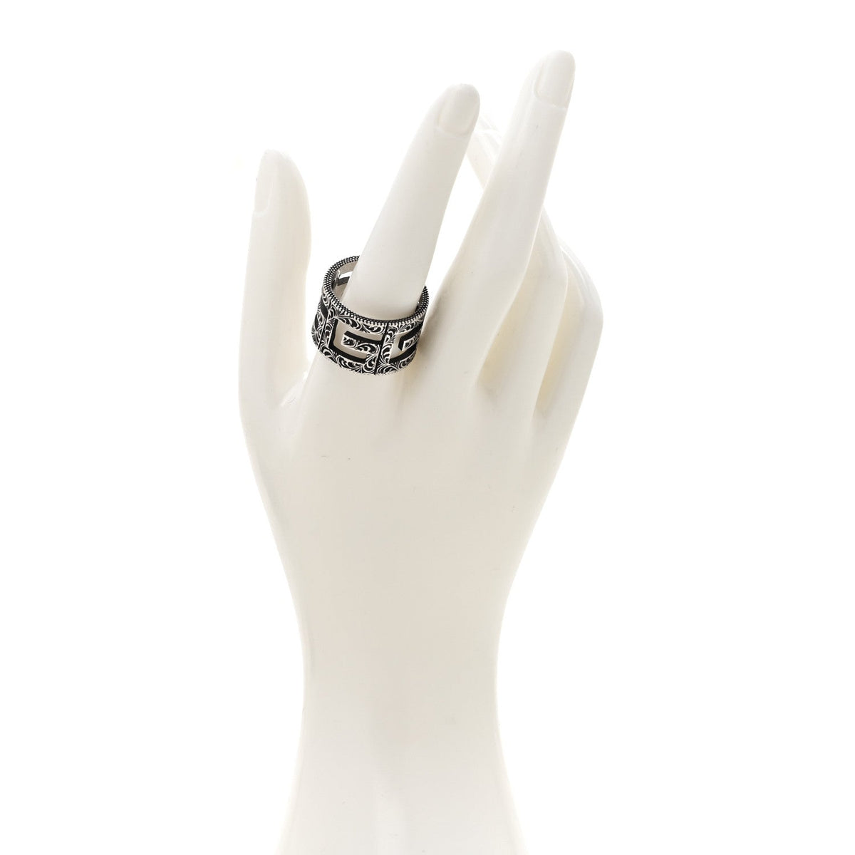 Sterling Silver Wide Square G Band Ring 65 11