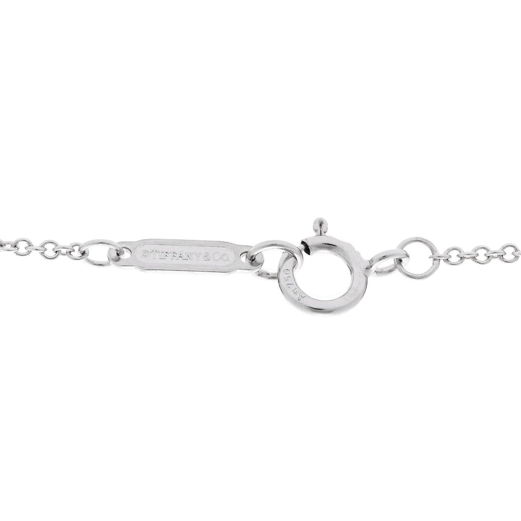 18K White Gold Diamond Enchant Heart Key Pendant Necklace