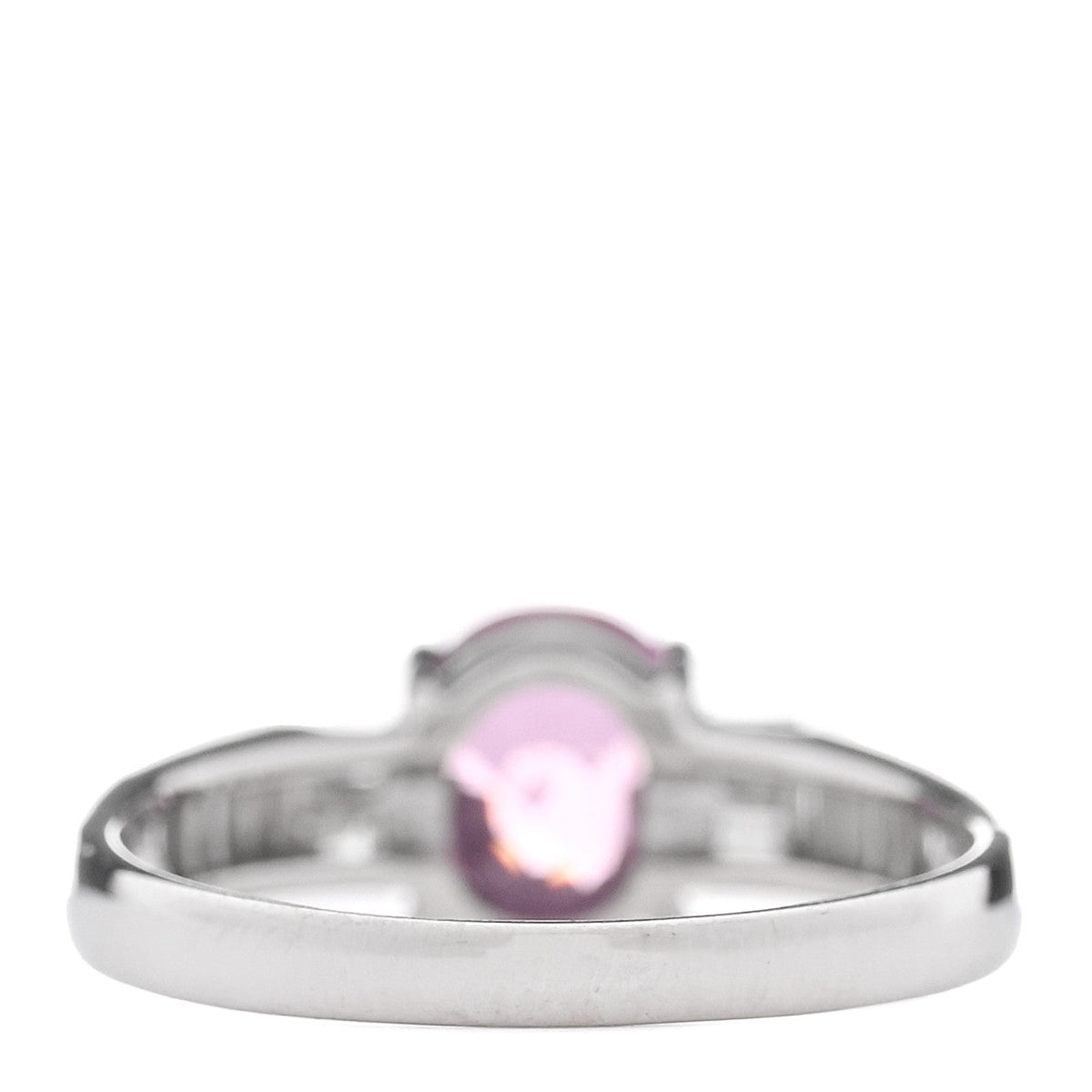 Platinum Diamond Pink Sapphire .31ctw Solitaire Half Band Ring 56 7.5