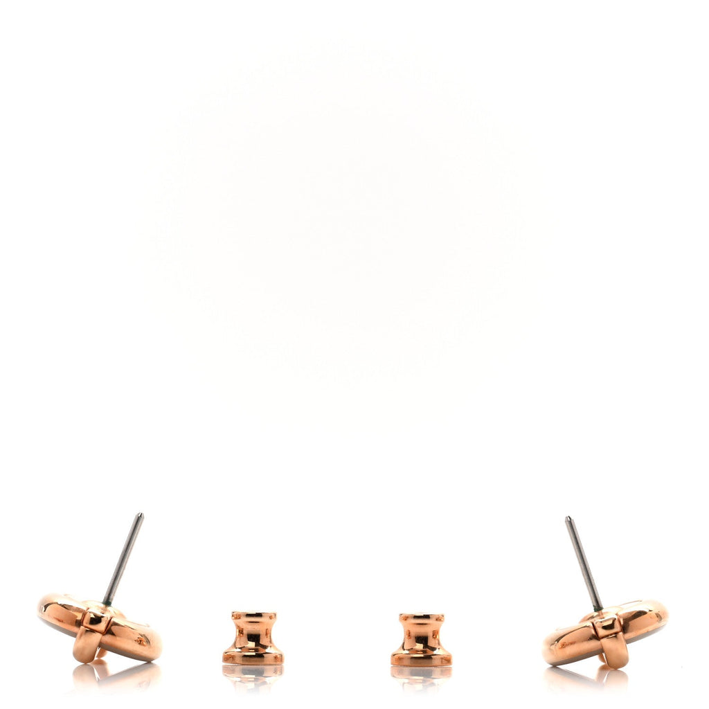 Enamel Mini Maillon Earrings Marron Glace