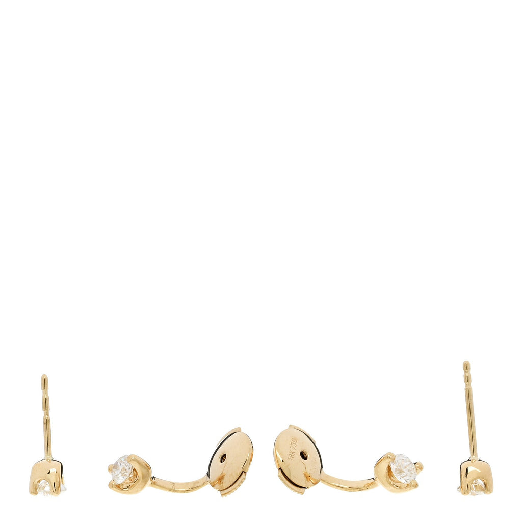 18K Yellow Gold Diamond Classic Round Orbit Earrings