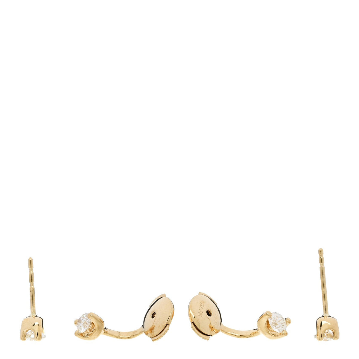 18K Yellow Gold Diamond Classic Round Orbit Earrings