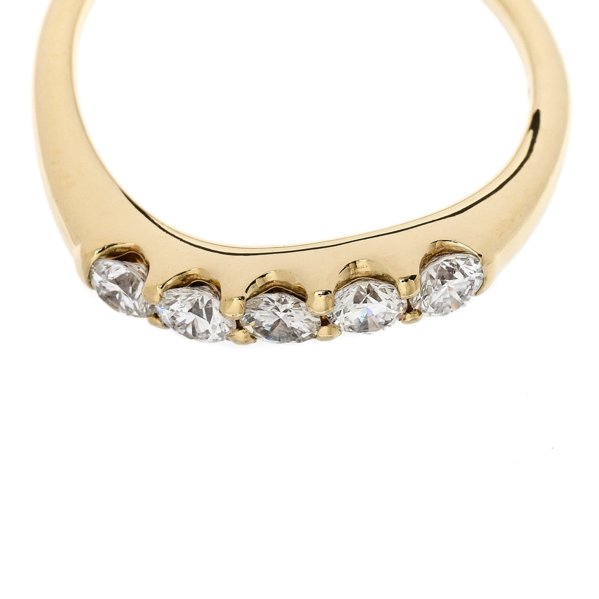 18K Yellow Gold Diamond .50ctw Curved Ring 53 6.5