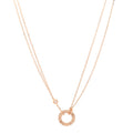 18K Pink Gold 2 Diamond LOVE Necklace